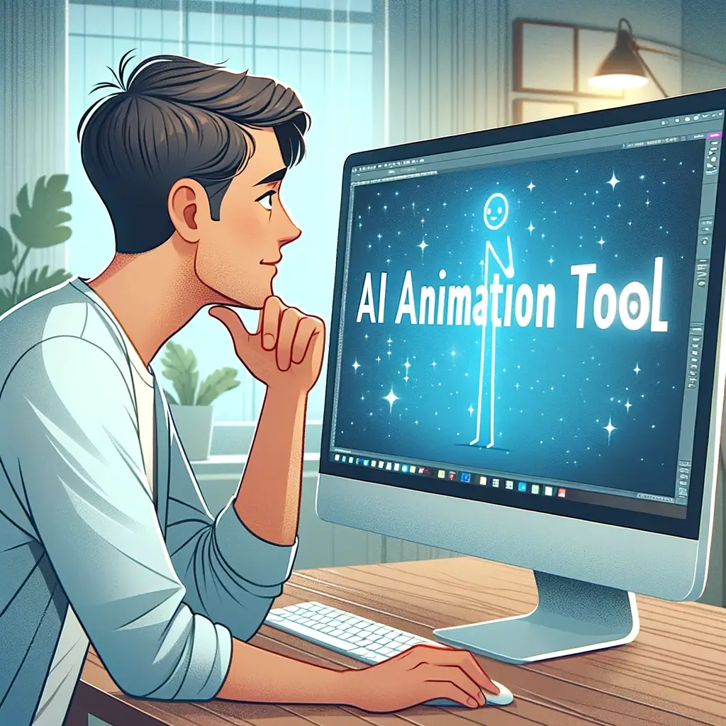 AIアニメーションツールで動画を作ろうとしている様子