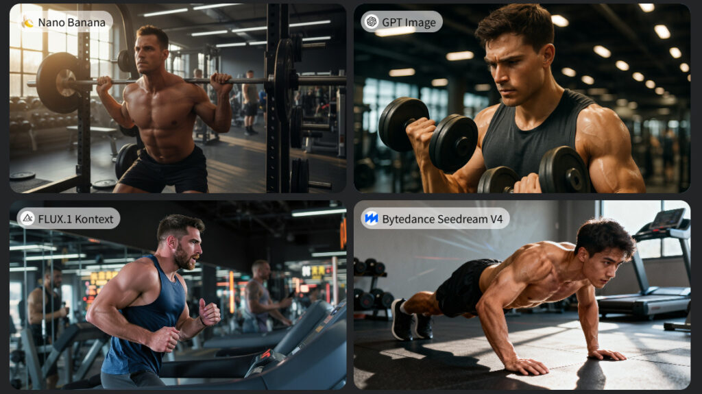 Mixture-of-Agentsを使用し、モデルごとに計4枚の画像を生成している。