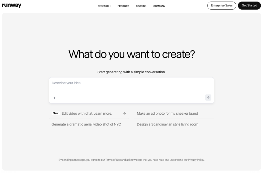 runwayの公式サイト