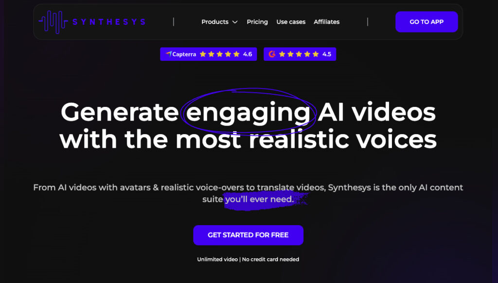 Synthesysの公式サイト