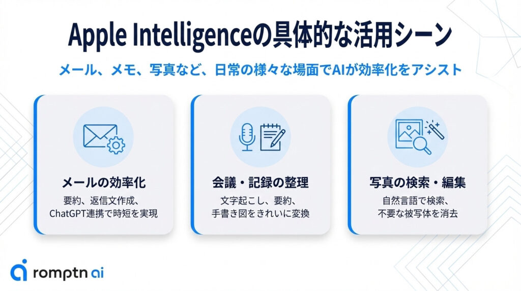 Apple Intelligenceの活用例の要約画像