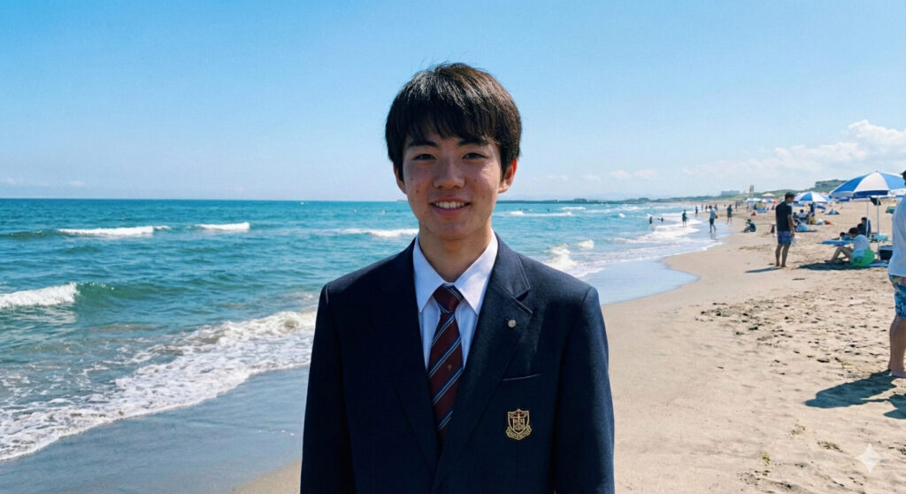 Geminiで生成した高校生の画像(背景を変えたバージョン)