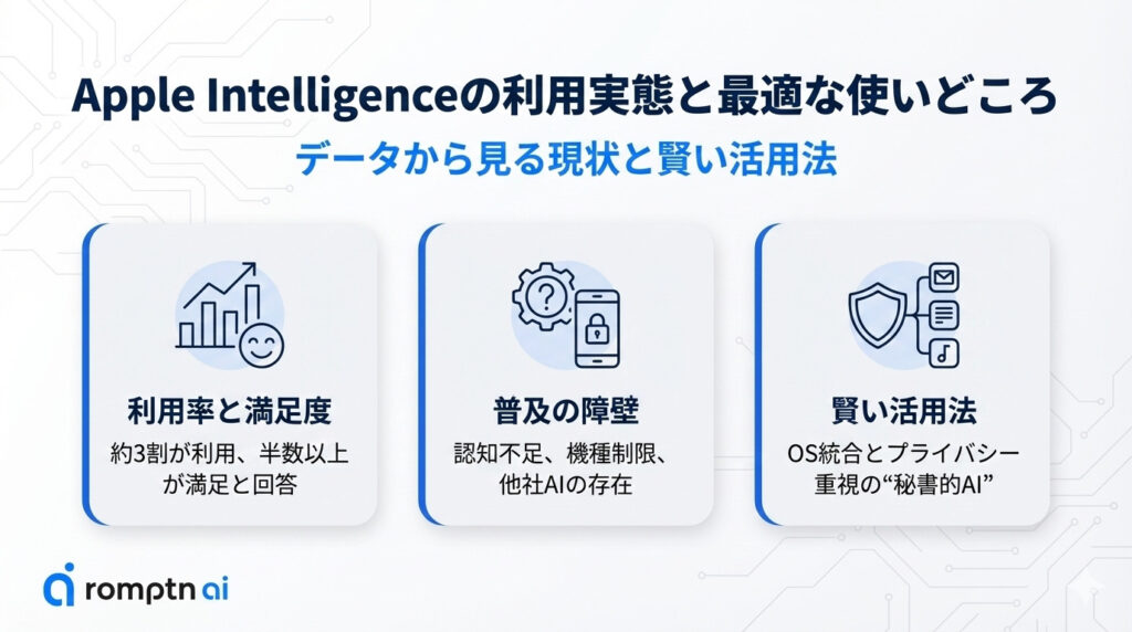 Apple Intelligenceの利用実態と最適な使いどころの解説画像