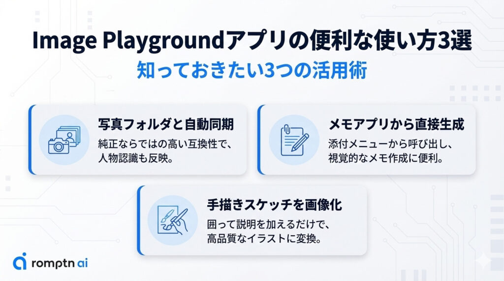 Image Playgroundの便利な使い方3選の要約画像