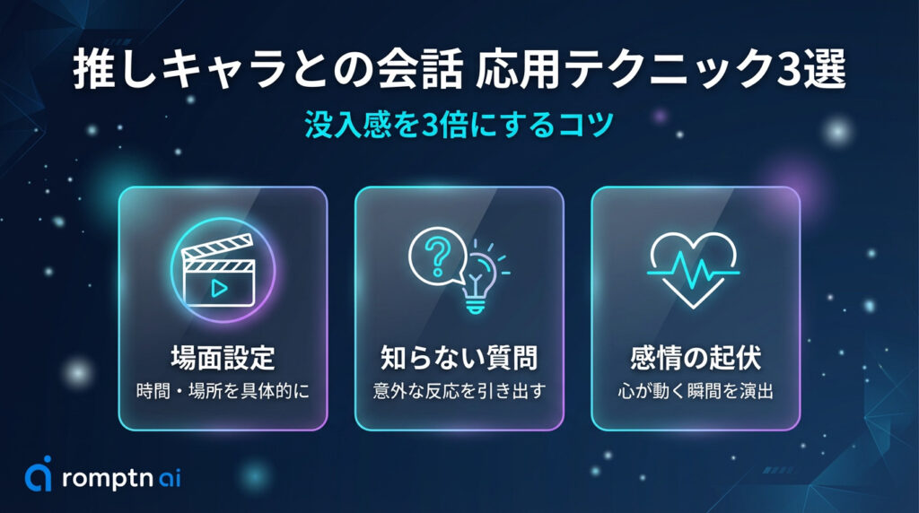 推しキャラクターとの会話がもっと楽しくなる応用テクニック3選！