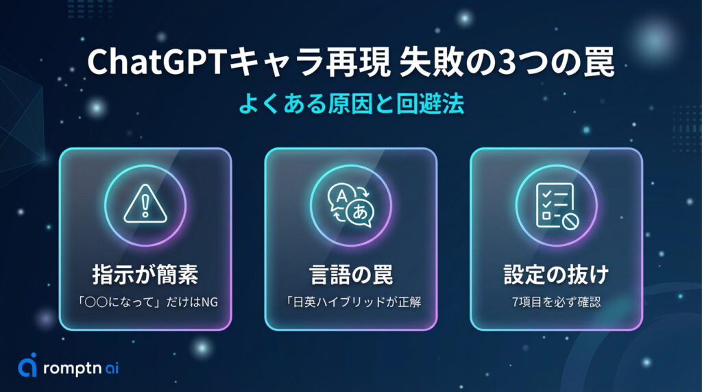 ChatGPTでなぜキャラ再現に失敗するのか？【よくある3つの罠】