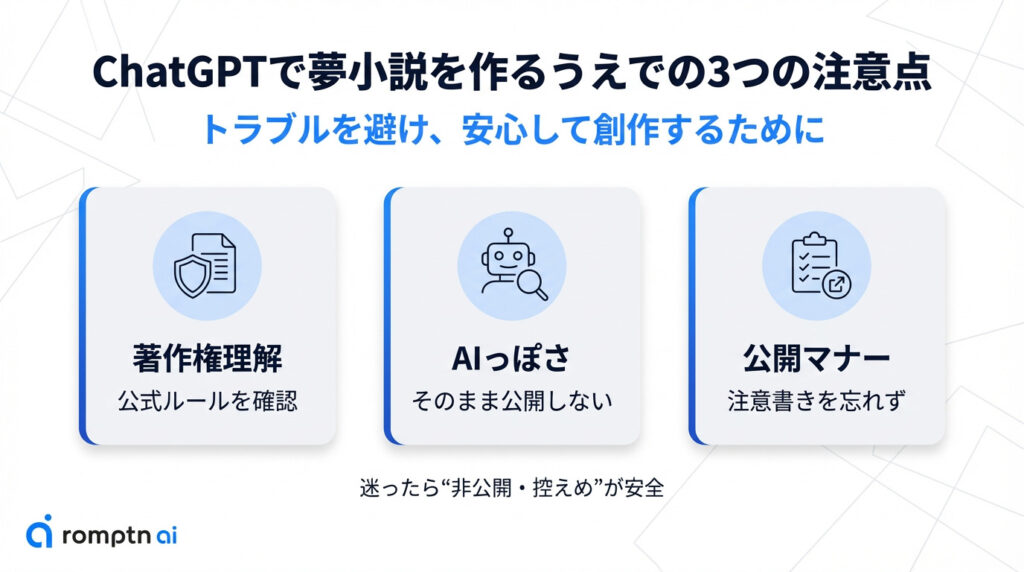 ChatGPTで夢小説を作るうえでの3つの注意点
