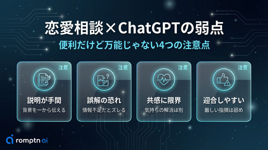 ChatGPTでの恋愛相談のデメリット