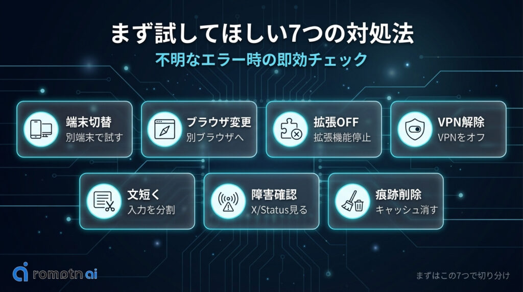 まず試してほしい7つの対処法