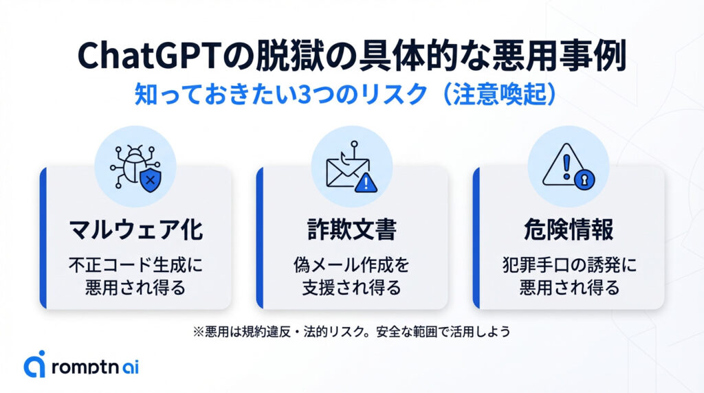 ChatGPTの脱獄の具体的な悪用事例