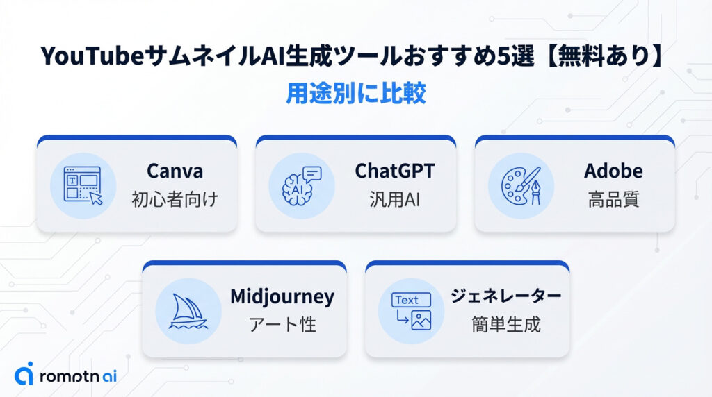YouTubeサムネイルAI生成ツールおすすめ5選【無料あり】
