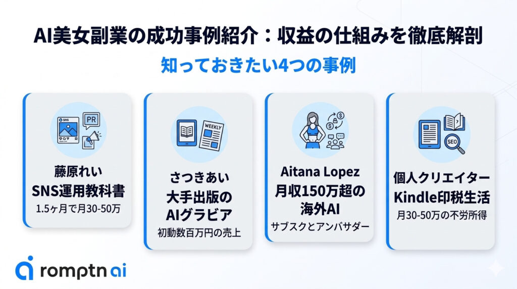 AI美女副業の成功事例紹介の要約画像