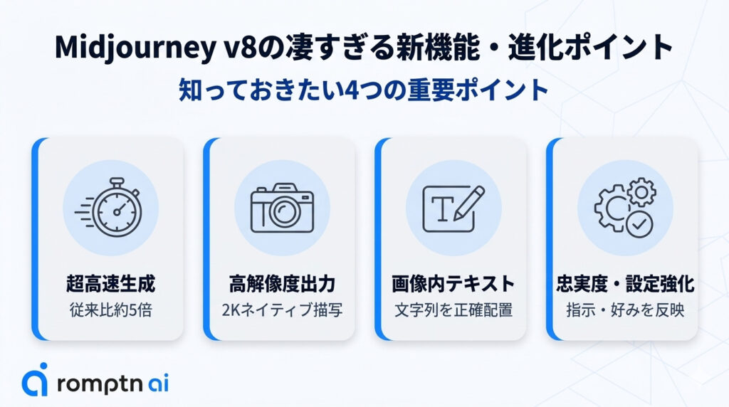 Midjourney v8の新機能・進化ポイント