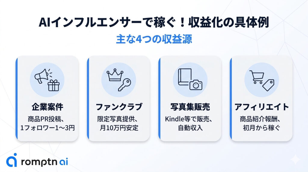 AIインフルエンサーで稼ぐ!収益化の具体例