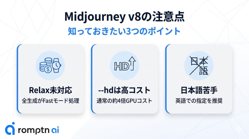 Midjourney v8を使う際の注意点